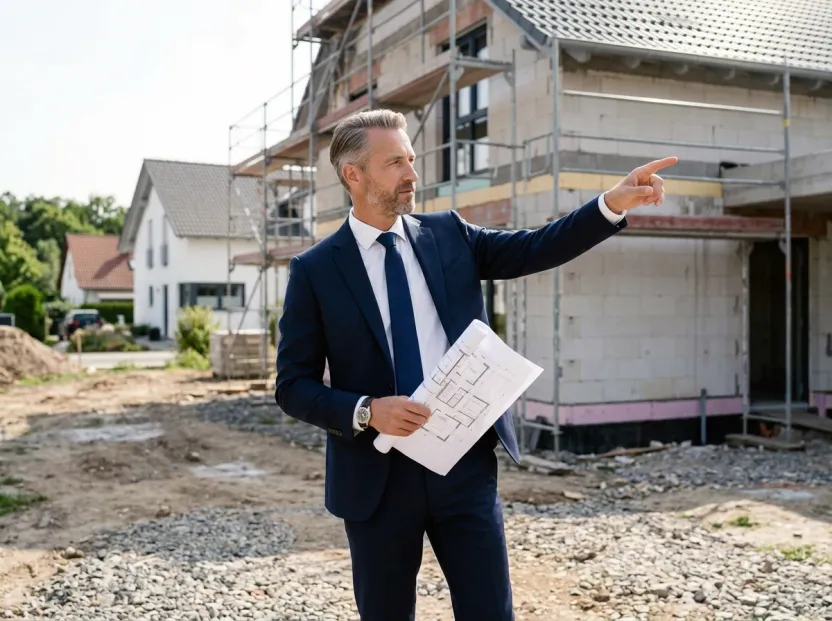 Baustelle mit Neubauten