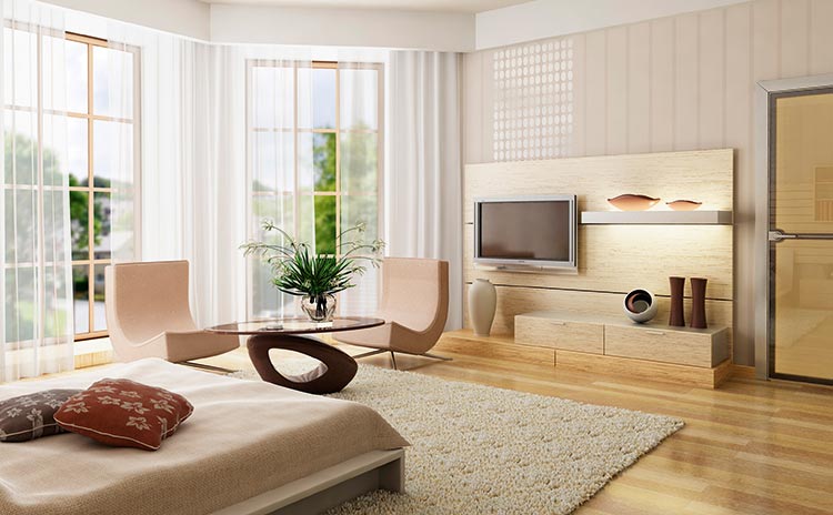 Schön eingerichtetes Zimmer